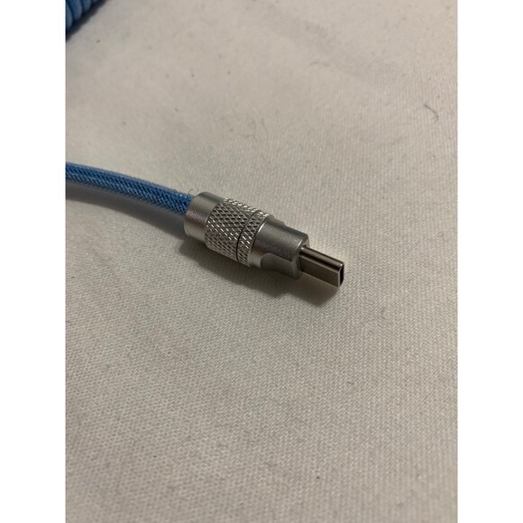 Quality Braided USB-C to USB-A Coiled Cable - Picture 3 of 5